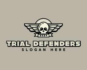 Skull Wing Biker Gang logo design