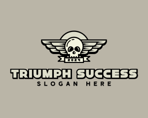 Skull Wing Biker Gang logo design