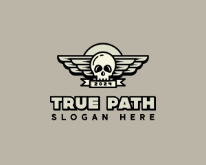 Skull Wing Biker Gang logo design