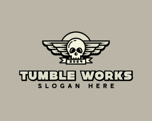 Skull Wing Biker Gang logo design