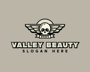 Skull Wing Biker Gang logo design