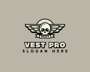 Skull Wing Biker Gang logo design