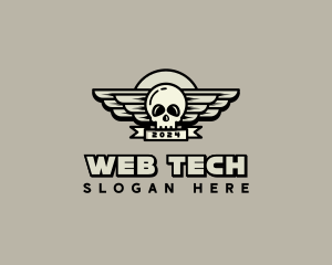 Skull Wing Biker Gang logo design