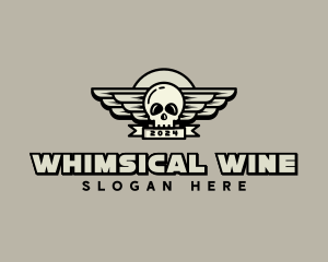 Skull Wing Biker Gang logo design