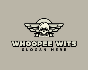 Skull Wing Biker Gang logo design