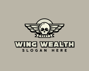 Skull Wing Biker Gang logo design