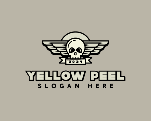 Skull Wing Biker Gang logo design