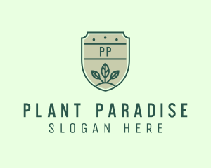 Farm Plant Shield logo design