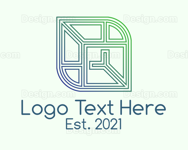 Geometric Leaf Outline Logo