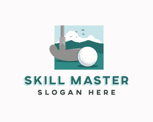 Golf Putter Ball Tournament logo design