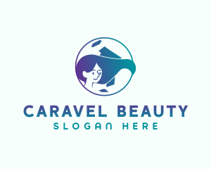 Woman Hair Beauty logo design