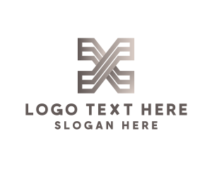 Stripe Path Design Letter X Logo