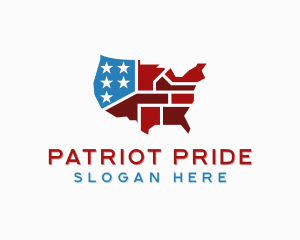 Patriot American Map logo design