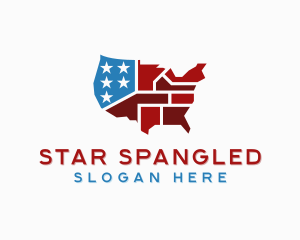 Patriot American Map logo design