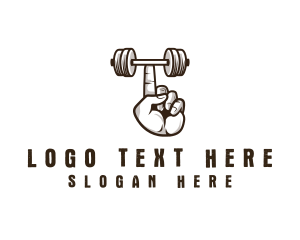 Gym - Finger Gym Dumbbell logo design