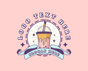 Quirky Bubble Tea Beverage logo