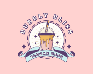 Quirky Bubble Tea Beverage logo design