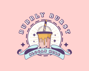 Quirky Bubble Tea Beverage logo design