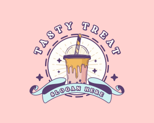 Quirky Bubble Tea Beverage logo design