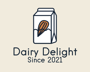 Almond Milk Carton logo design