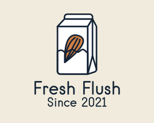 Almond Milk Carton logo design