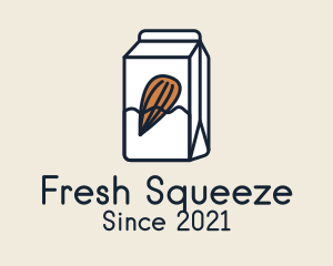 Almond Milk Carton logo design