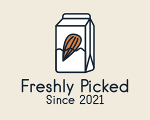 Almond Milk Carton logo design