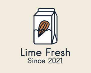 Almond Milk Carton logo design