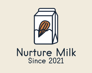 Almond Milk Carton logo design