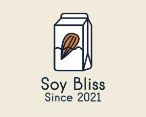 Almond Milk Carton logo design