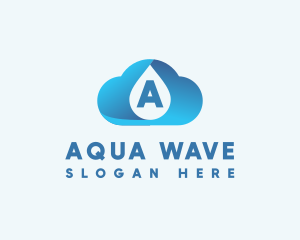 Cloud Water Droplet logo design