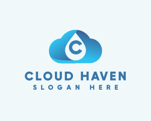 Cloud Water Droplet logo design