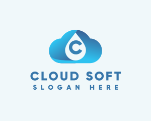 Cloud Water Droplet logo design