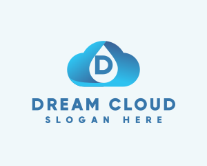 Cloud Water Droplet logo design