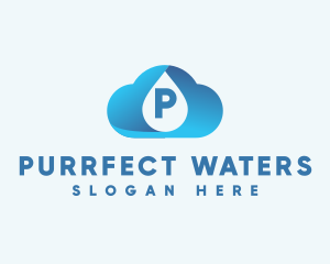 Cloud Water Droplet logo design