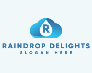 Cloud Water Droplet logo design