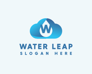 Cloud Water Droplet logo design