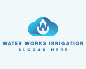 Cloud Water Droplet logo design