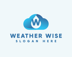 Cloud Water Droplet logo design