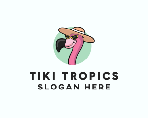 Tropical Flamingo Hat logo design