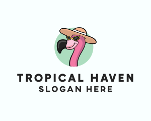 Tropical Flamingo Hat logo design