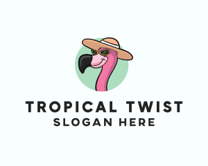 Tropical Flamingo Hat logo design