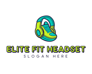 Headset Sneaker Fashion logo design