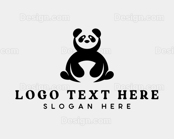 Minimalist Panda Bear Logo