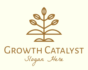 Brown Agriculture Plant logo design