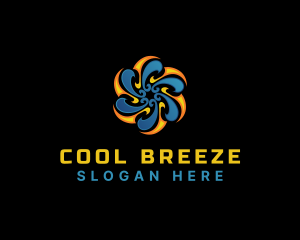 Fan HVAC Heating Cooling logo design