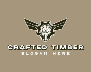 Flying Wrench Gear logo design