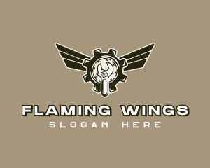 Flying Wrench Gear logo design