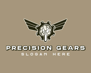 Flying Wrench Gear logo design