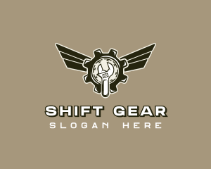 Flying Wrench Gear logo design